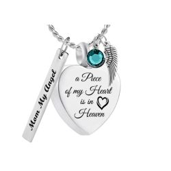 Piece of My Heart is in Heaven Ash Pendant Urn - Love Charms® Option
