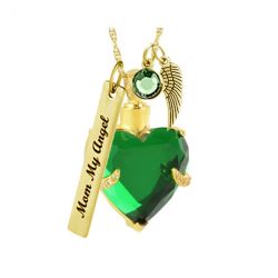 Perfect Green Crystal Gold Pendant Urn