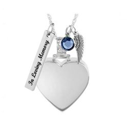 Perfect Heart Silver Swing Pendant Urn - Love Charms Option