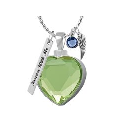 Peridot Heart Jewelry Ash Urn - Love Charms™ Option
