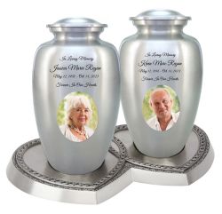 Eternal Love Photo Companion Urns Heart Base Urns for Mom And Dad Free Engraving