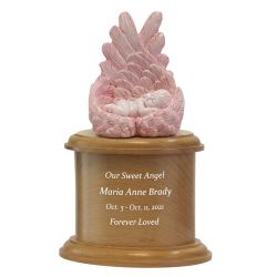 In Loving Arms© Oval Pink Infant Urn