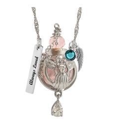 Pink Angel Glass Pendant Urn - Love Charms Option