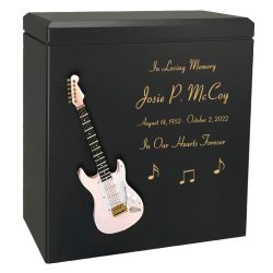 Pink Blush Electric Guitar Wood Cremation Urn