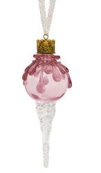 Pink Snowball Icicle Ornament Keepsake Urn