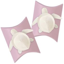 Set of 2 - Pink turtle mini pillow urns