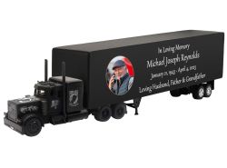 Trailer Cremation Urn & POW MIA Peterbilt 379 Truck Décor 