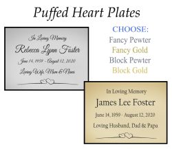 Double Heart Name Plates For Cremation Urns