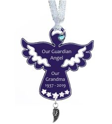 Guardian Angel Wing Urn Ornament - Birthstone Option