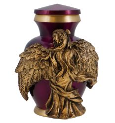 Wings of an Angel Golden Purple Keepsake Urn