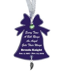  A Bell Rings Angel Wing Urn Ornament - Birthstone Option