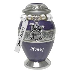 Drum Set Purple Mini Keepsake Urn - Love Charms® Option
