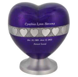 Purple Hearts Medium Urn