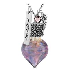 Purple Swirl Heart Teardrop Cremation Jewelry