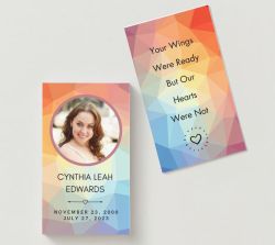 Personalized Field of Flowers Memorial Funeral Card