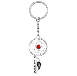 Red Bead Dream Catcher Wing Urn Keychain