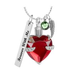 Ruby Red Heart of Love Ash Urn - Love Charms™ Option