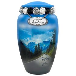 Riding Free Medium or Adult Cremation Urn - Tribute Wreath™ Option - Pro Sand Carved Engraving