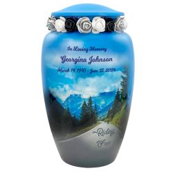 Riding Free Cremation Adult Urn - Tribute Wreath™ - Pro Sand Carved Engraving