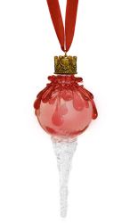 Ruby Snowball Icicle Ornament Keepsake Urn