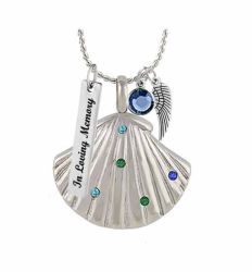 Sea Glass Seashell Pendant Urn - Love Charms Option