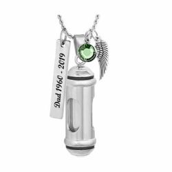 View Ashes Steel Capsule Urn - Love Charms Option