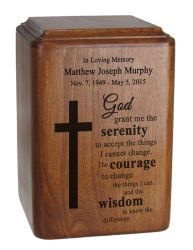 Lord's Prayer Wood Urn