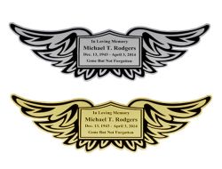 Shield & Wings Cremation Urn Name Plates