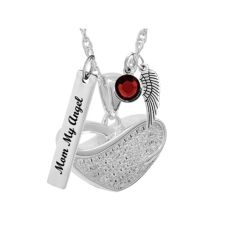 Silver Crystal Brimming Heart Ash Urn - Love Charms Option