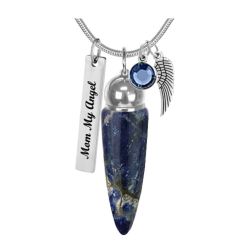 Sodalite Crystal Cremation Jewelry Urn - Love Charms Option