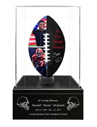 Double Photo Football Cremation Urn