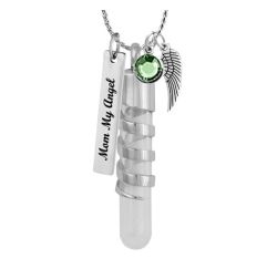 Rings of Love Stainless Glass Pendant Urn - Love Charms Option