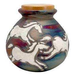Spirit Horses Pottery Cremation Urn