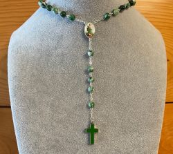 Saint Jude of Hope Green Rosary Necklace Urn