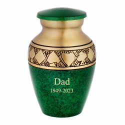 Suits of the Cards Green Brass Keepsake Urn