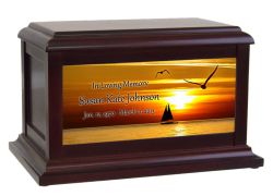 Customized Sunset Sailing American Dream Urn© With Laser Engraving
