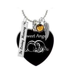 Twin Angels Pendant Urn - Love Charms Option