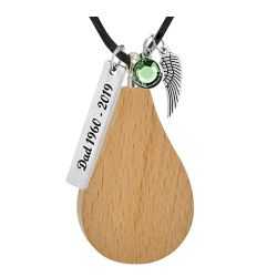Teardrop Cherry Cremation Necklace Urn - Love Charm Options