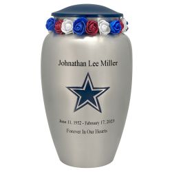 Texas Star Pewter Adult Cremation Urn - Tribute Wreath™ Option