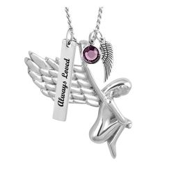 Angel of Protection Ash Cremation Jewelry Urn - Love Charms Option