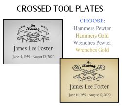 Double Heart Name Plates For Cremation Urns