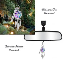 Rainbow Dreamcatcher Ornament Urn - Engraved Tag Option
