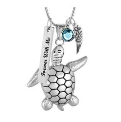 Turtle Cremation Jewelry Urn - Love Charms Option