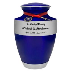 Navy Blue Master Rifle Cremation Urn - Adult Military Navy Rifle Urn