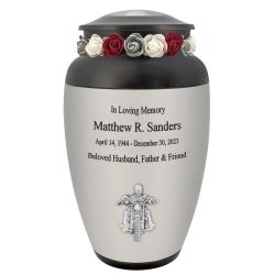 Road Warrior Biker Cremation Urn  - Perfect Motorcycle Tribute - Tribute Wreath Option™