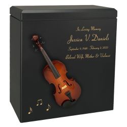Violin or Fiddle Black Wood Urn