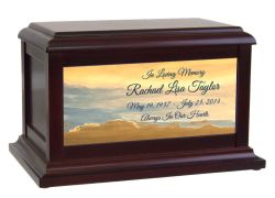 Watercolor Beach Cremation Urn