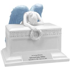 Weeping Angel Blue Adult Cremation Urn