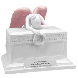 Weeping Angel Pink Adult Cremation Urn