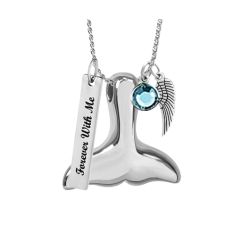Whale Tail Cremation Jewelry Urn - Love Charms Option